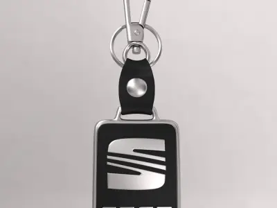 Seat car metal logo keychain 3d model  3D model
