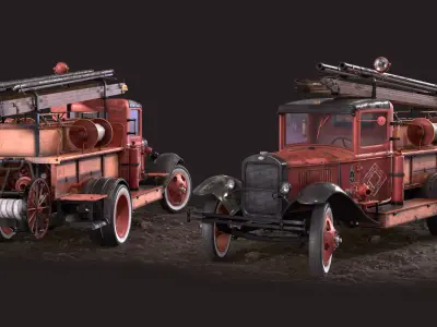 Old Fire Truck 3D model