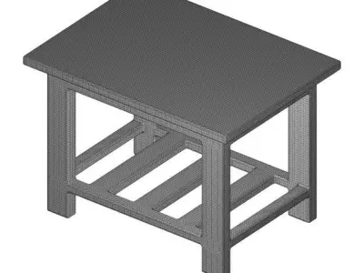Teak wood table 3D print model
