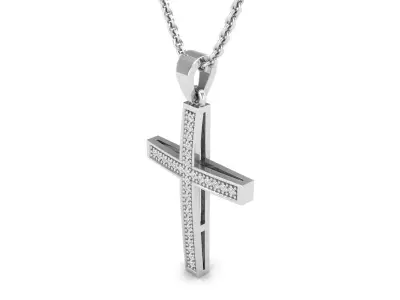 AV 717 Diamond Cross Pendant 3D print model