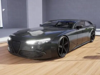 Generic Sports GT 2 Door Shooting Break Low-poly 3D model