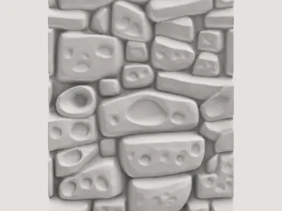 Stone Wall Medieval Ruins Prop 3D model