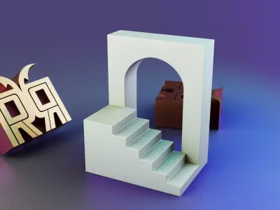 Sunlit Arch Stair Decor 3D print model