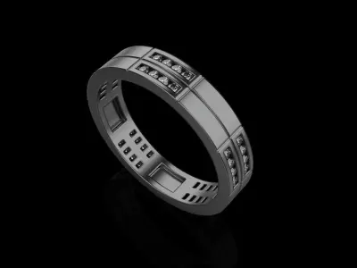 Channel set wedding ring model 843 3D print model