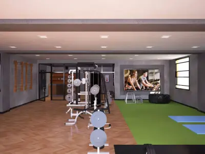 Gym Interior Low-poly 3D model