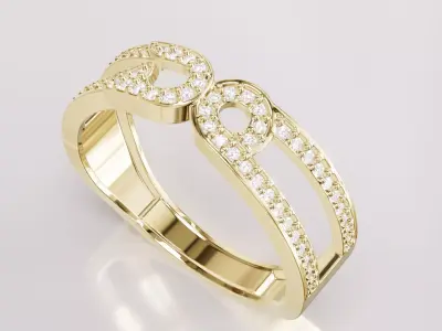 Jewelry Diamond Ring Model RG99 Free 3D print model