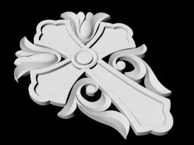 Central decor ornament for furniture 3D model 8
