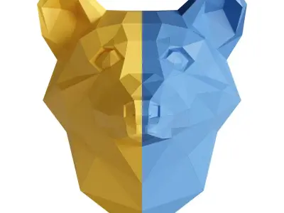 ukraine badger paper head 3D model