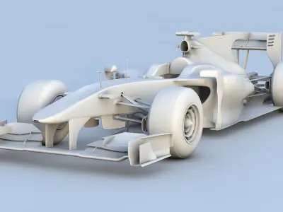 Ferrari F10 Formula 1 2010 No texture 3D model