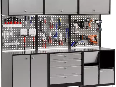 Mechanic Garage Work Set 40 Items 3D model