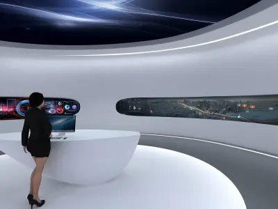 A futuristic exhibition hall 3D model