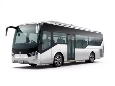 Modern Silver Bus model pack Low-poly 3D model