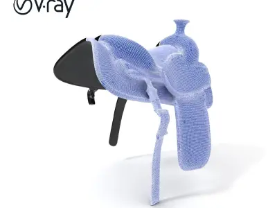 Elegant Black Saddle Model Pack Low-poly 3D model