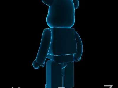 Blue Xray Bear Brick 3D model