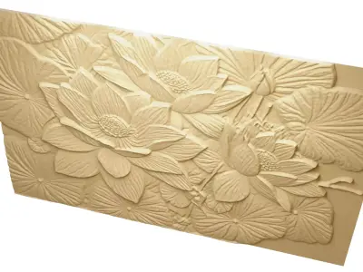 Modern Relief Wall Mural Decor CNC 3D Print 05  3D model