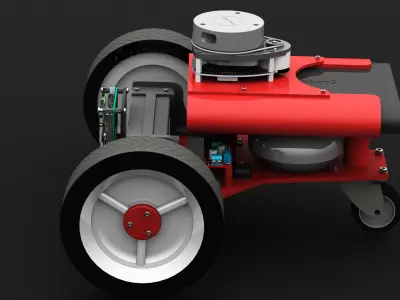 3 wheels Raspberry robot with Lidar and computer vision 3D print model