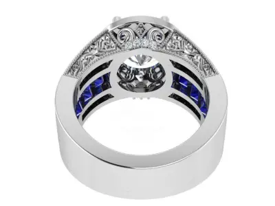 Oval Halo Ornamental Ring 3174 Free 3D print model
