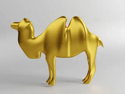GOLD CAMEL Low-poly 3D model