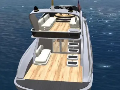 Luxury Yacht Sports  Low-poly 3D model