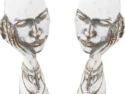 Hand with face figurine 3D model