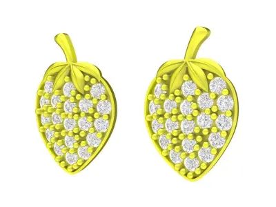 A4647 Diamond Strawberry Stud Earrings 3D Model 3D print model