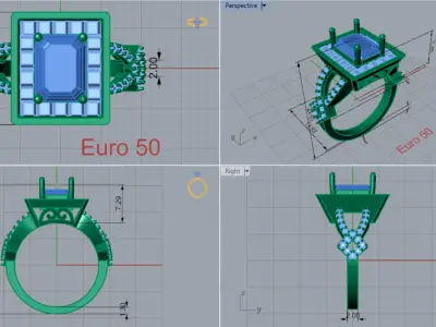 luxury diamond ring jr00093 3D print model