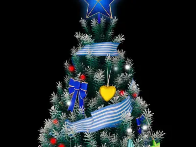 Christmas blue tree 2 3D model