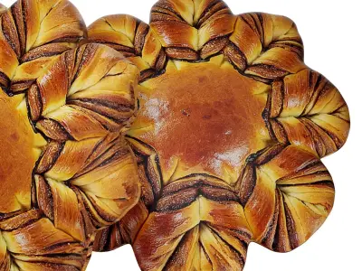 Nutella snowflake brioche Low-poly 3D model