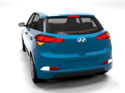 HYUNDAI I20 2015 LOWPOLY Low-poly 3D model
