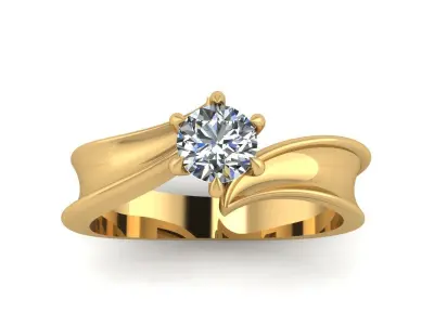 women ring solitaire 3D print model