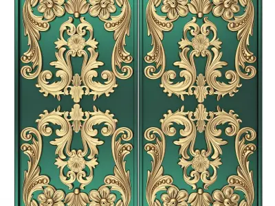 Backgammon Set 04 Green Low-poly 3D model