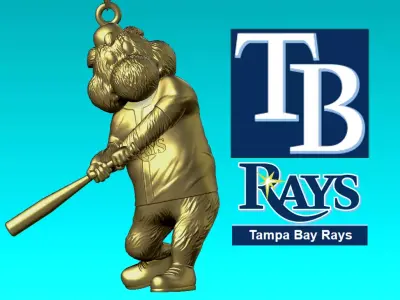 MLB - Necklaces TAMPA BAY RAYS - Hanging Figurine  3D print model