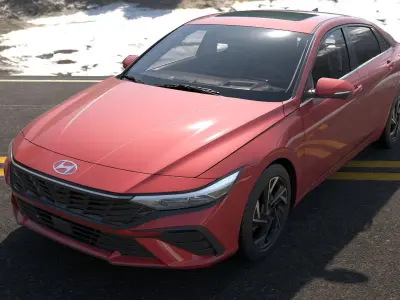 Hyundai Elantra 2024 -Detailed-Vray-Redshift-Unreal-lightrig 3D model