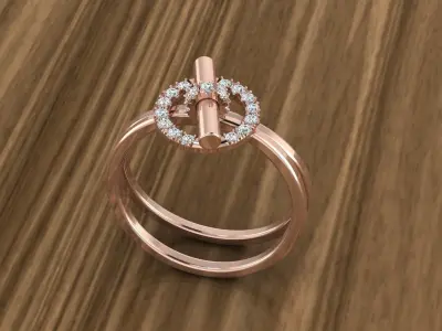 Jewelry Diamond Ring 3D print model 6