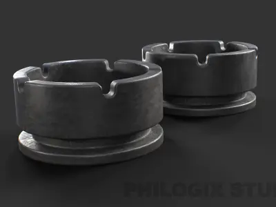 Ashtray Cigarette Low-poly 3D model