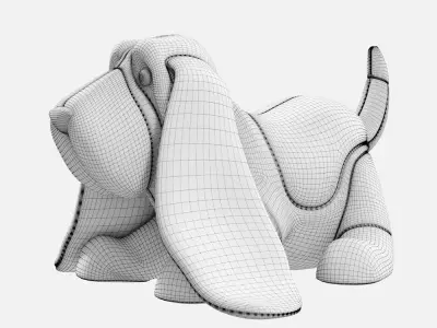 Stuffed Toy Basset Hound  3D model