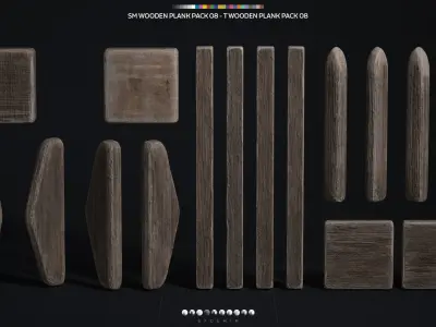 Wooden Plank Pack Vol 08 Low-poly 3D model