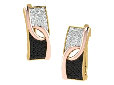 Solitaire Women Drop Earring 3dm STL OBJ FBX Render Details 3D print model buy
