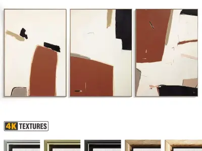 Abstract Painting Set of 3 pieces - No 48 Low-poly 3D model