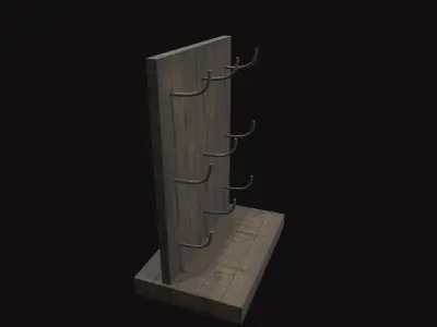 Medieval Jewelry Stand V02 Low-poly 3D model