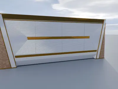 Golden Executive Desk Elegance 3D model
