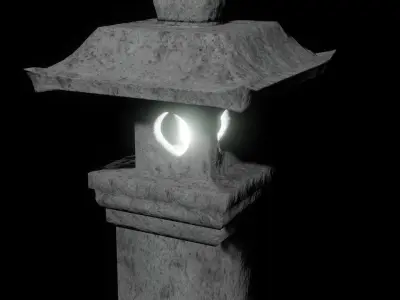 Japanese stone lamp Free 3D model