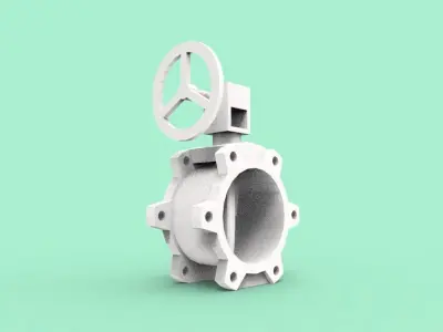 butterfly valve 3D print model
