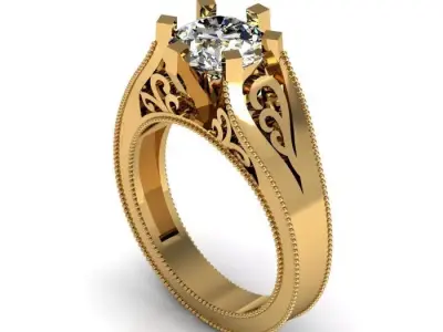 solitaire ring Free 3D print model