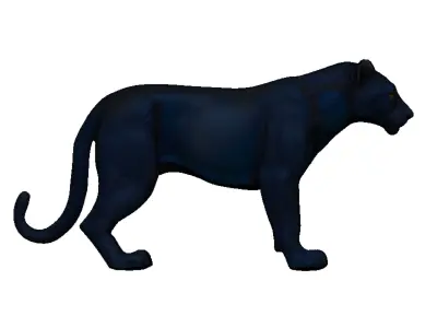 Black Leoapard Low-poly 3D model