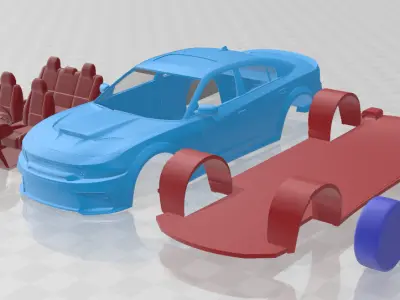 Dodge Charger SRT Hellcat Widebody 2020 - Separate Parts STL 3D print model