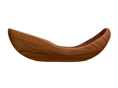 Rustic Organic Wooden Serving Bowl Low-poly 3D model