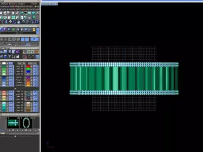 Wide Modular Gold Bangle with Precision Stone Borders 3D print model