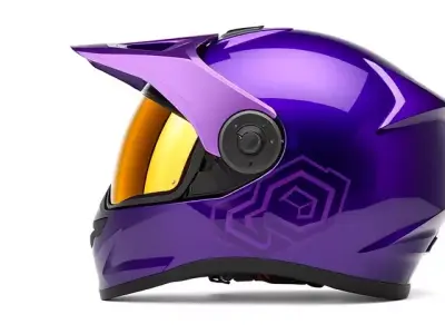 Vibrant Purple Helmet model pack Low-poly 3D model