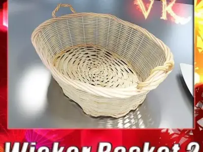Modern Wicker Basket 3D model